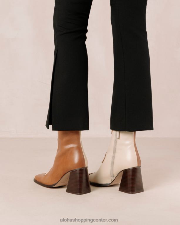 blair - beli in rjavi usnjeni škornji ženske Alohas 0D4R87