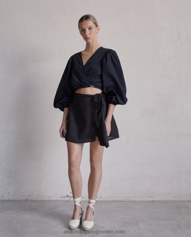 bleščeč - črn bombažni top ženske Alohas 0D4R8739