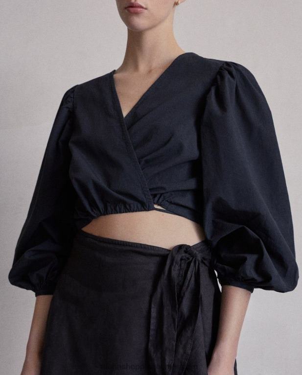 bleščeč - črn bombažni top ženske Alohas 0D4R8739