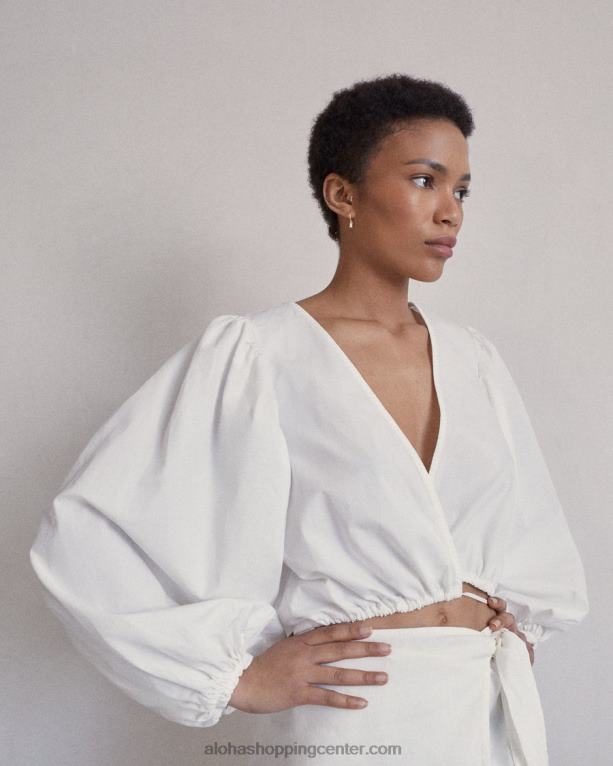 bleščeče - bel bombažni top ženske Alohas 0D4R8738