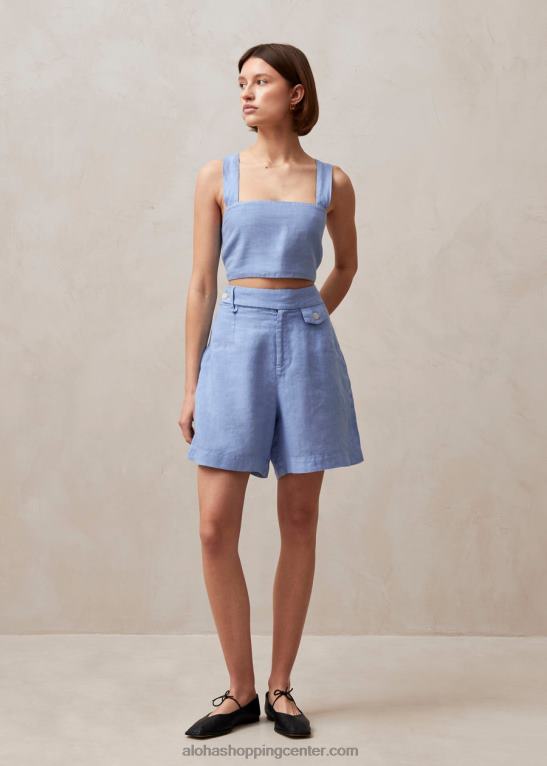 boa - modre lanene kratke hlače ženske Alohas 0D4R8628