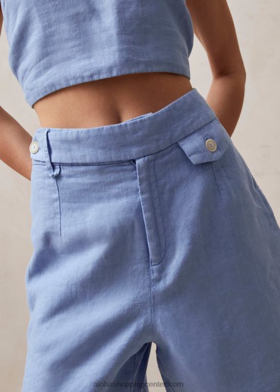 boa - modre lanene kratke hlače ženske Alohas 0D4R8628