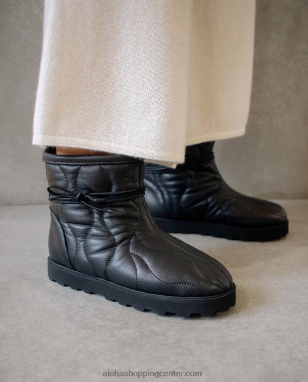 bounce - črni usnjeni škornji ženske Alohas 0D4R8562