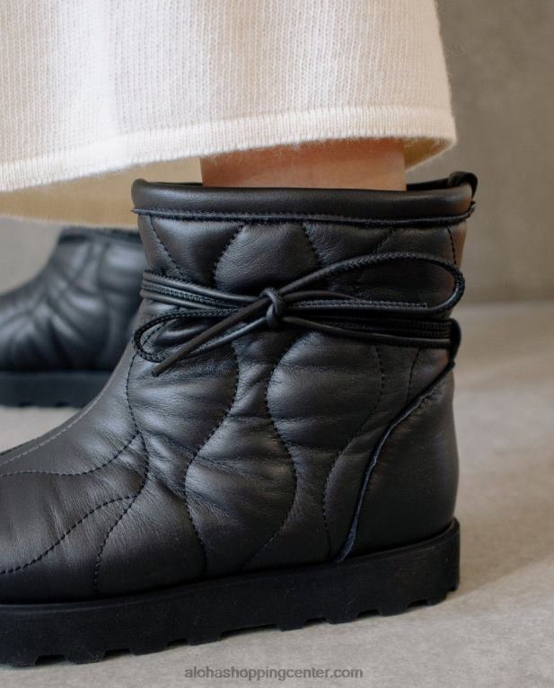 bounce - črni usnjeni škornji ženske Alohas 0D4R8562