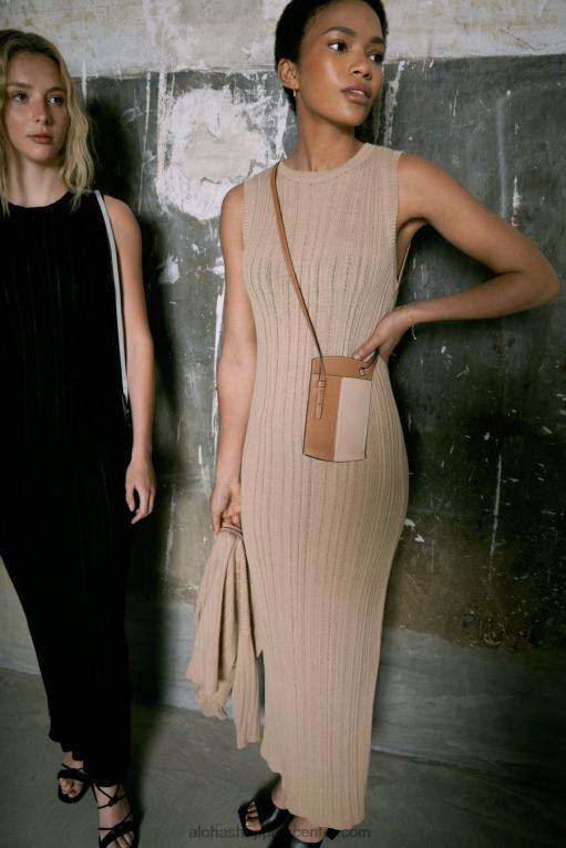 breezy - bež pletena obleka ženske Alohas 0D4R8619