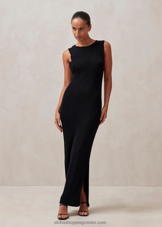 breezy - črna pletena obleka ženske Alohas 0D4R8617