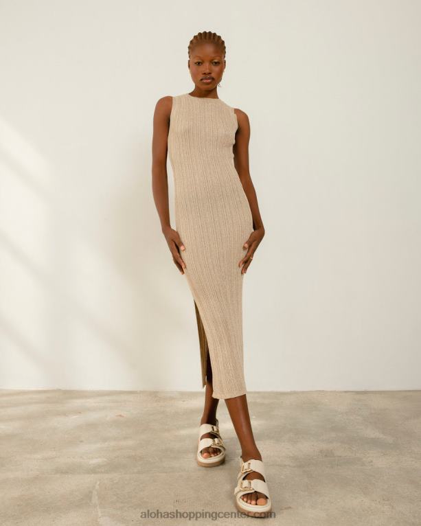 breezy glim - bela pletena obleka ženske Alohas 0D4R8616