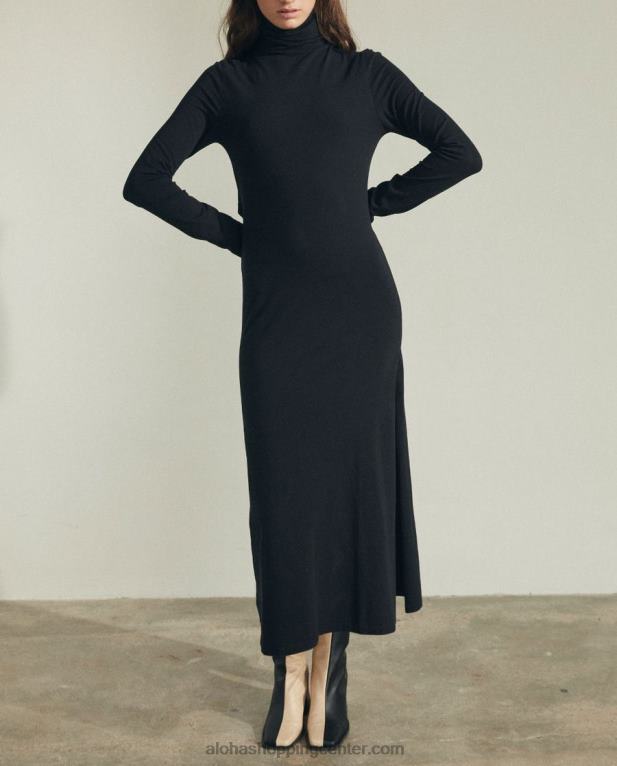 breve - črna bombažna obleka ženske Alohas 0D4R81006