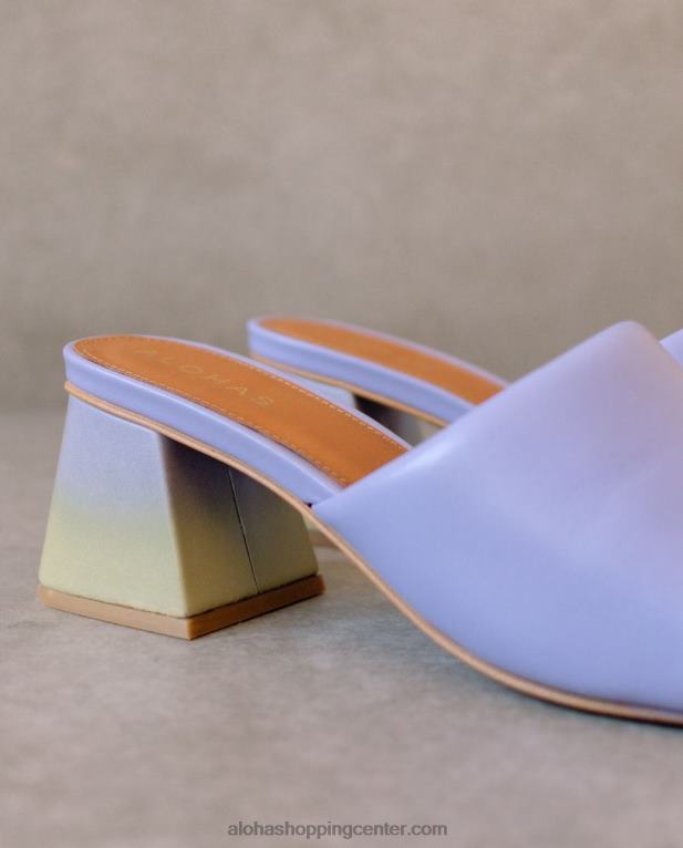 brušeni degrade - vijolični in rumeni usnjeni sandali ženske Alohas 0D4R8517