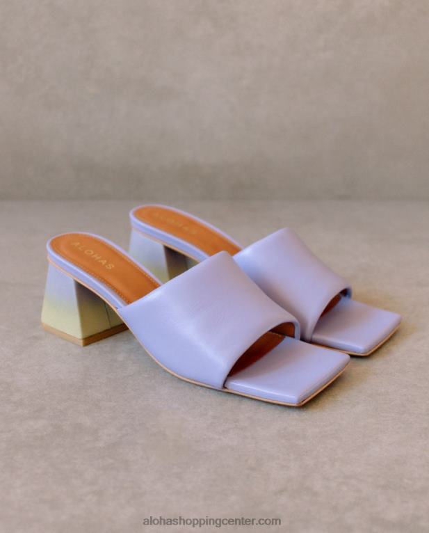 brušeni degrade - vijolični in rumeni usnjeni sandali ženske Alohas 0D4R8517