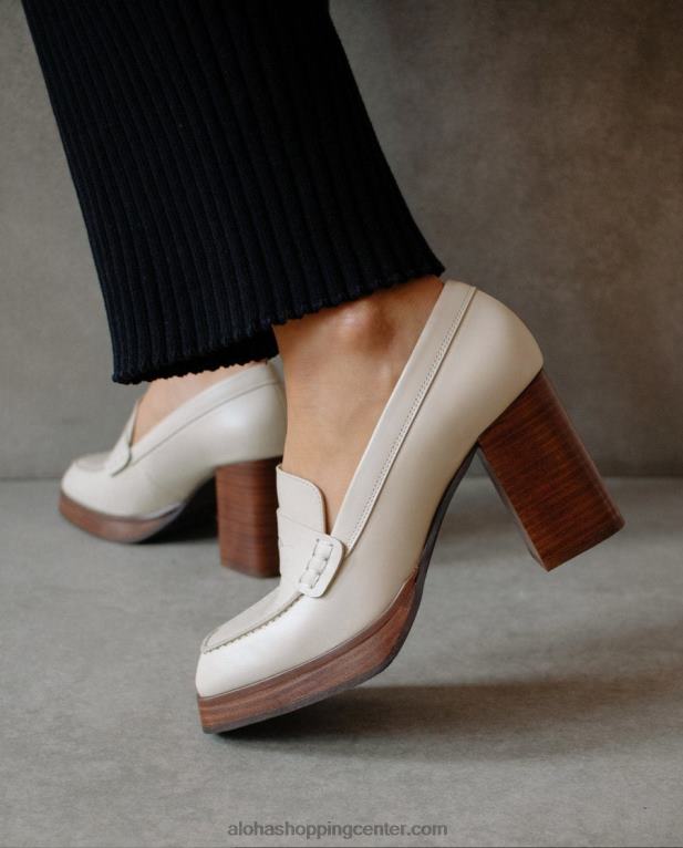 busy - beli usnjeni loaferji ženske Alohas 0D4R8391
