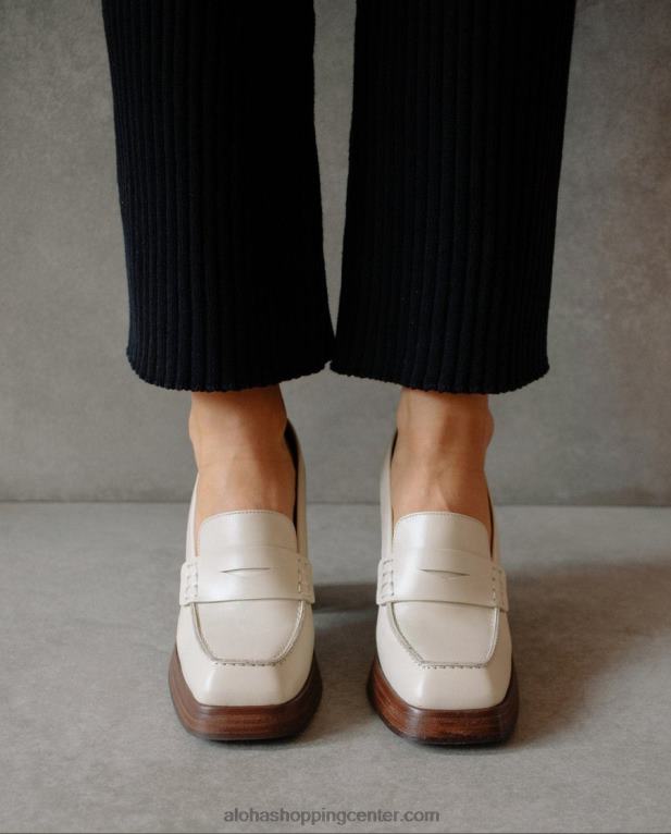 busy - beli usnjeni loaferji ženske Alohas 0D4R8391