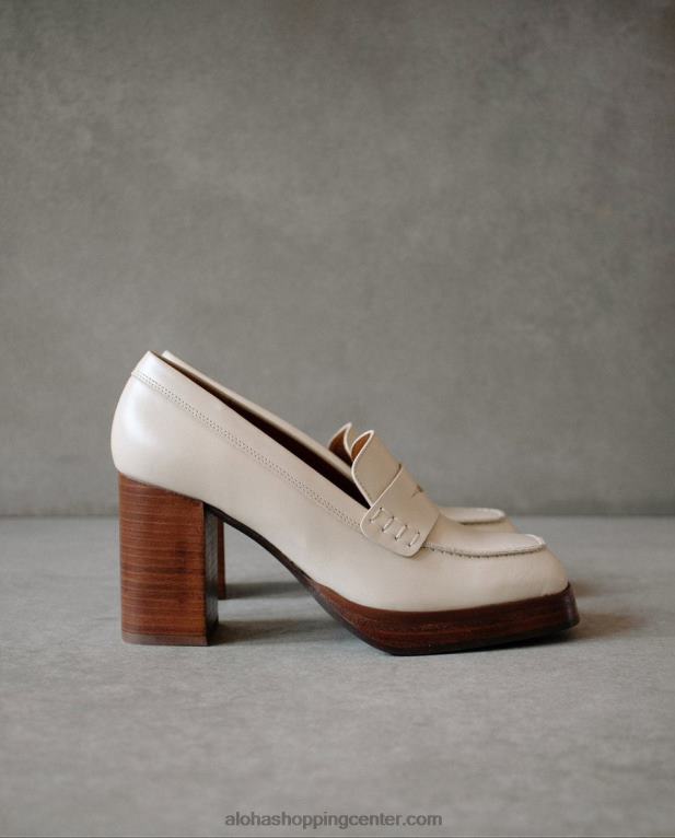 busy - beli usnjeni loaferji ženske Alohas 0D4R8391