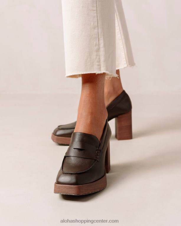 busy - rjavi veganski usnjeni loaferji ženske Alohas 0D4R8390