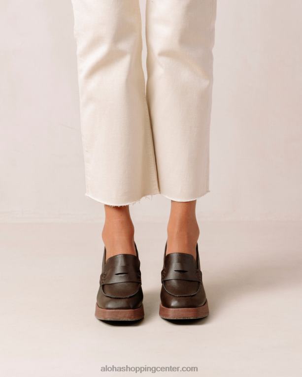 busy - rjavi veganski usnjeni loaferji ženske Alohas 0D4R8390