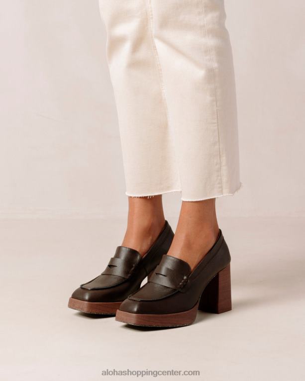 busy - rjavi veganski usnjeni loaferji ženske Alohas 0D4R8390