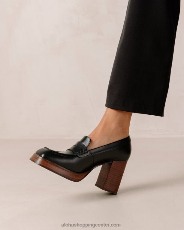 busy - črni usnjeni loaferji ženske Alohas 0D4R8389