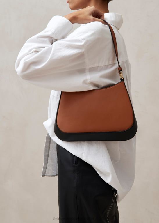 c bicolor - črno-rjava usnjena torbica ženske Alohas 0D4R81122