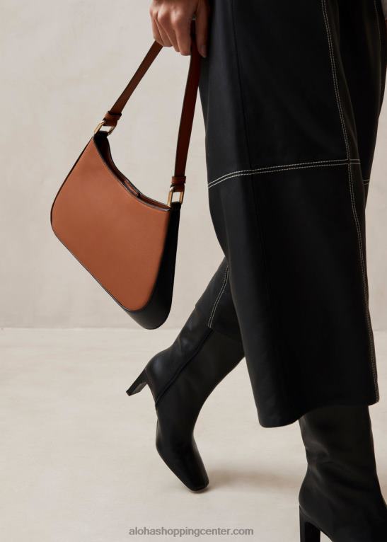 c bicolor - črno-rjava usnjena torbica ženske Alohas 0D4R81122