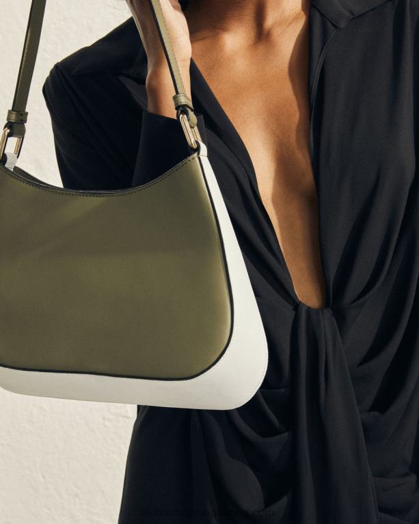 c dvobarvna - bela in zelena usnjena torbica ženske Alohas 0D4R81123