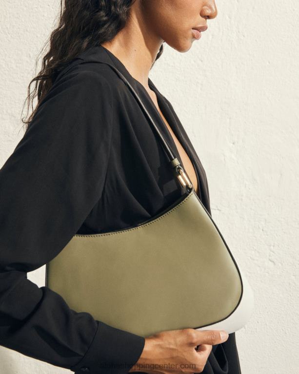 c dvobarvna - bela in zelena usnjena torbica ženske Alohas 0D4R81123