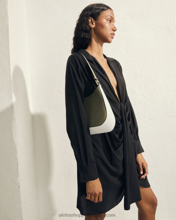 c dvobarvna - bela in zelena usnjena torbica ženske Alohas 0D4R81123