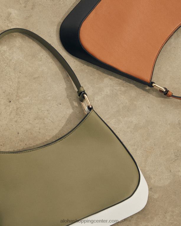 c dvobarvna - bela in zelena usnjena torbica ženske Alohas 0D4R81123