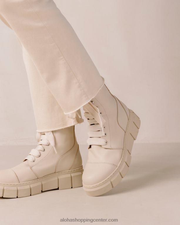 can can - bež usnjeni bojni škornji ženske Alohas 0D4R860