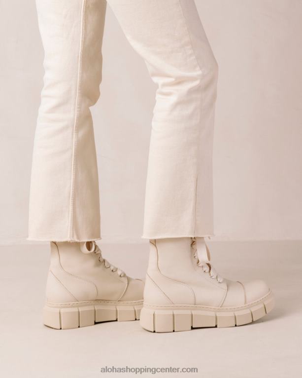 can can - bež usnjeni bojni škornji ženske Alohas 0D4R860