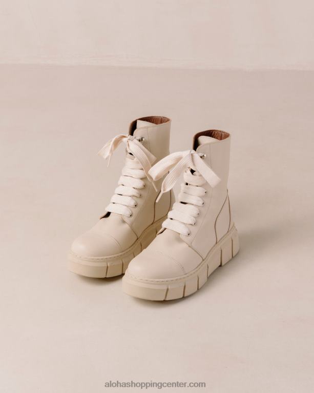 can can - bež usnjeni bojni škornji ženske Alohas 0D4R860