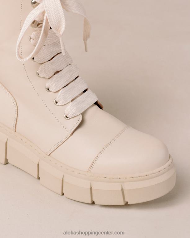 can can - bež usnjeni bojni škornji ženske Alohas 0D4R860