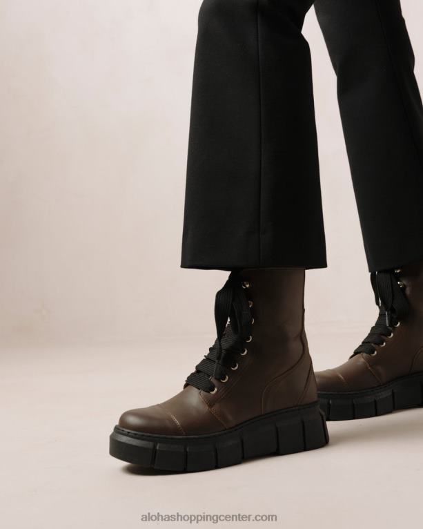 can can - rjavi usnjeni škornji ženske Alohas 0D4R8281