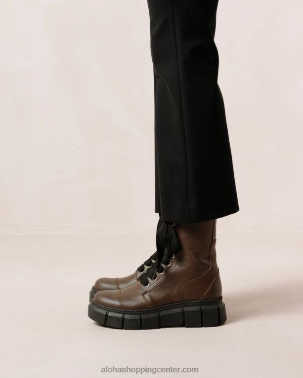 can can - rjavi usnjeni škornji ženske Alohas 0D4R8281