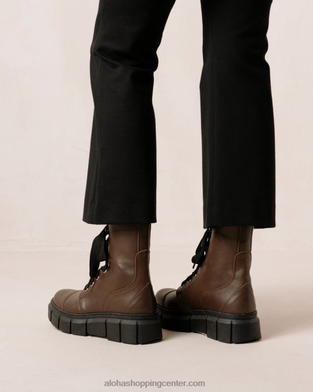 can can - rjavi usnjeni škornji ženske Alohas 0D4R8281