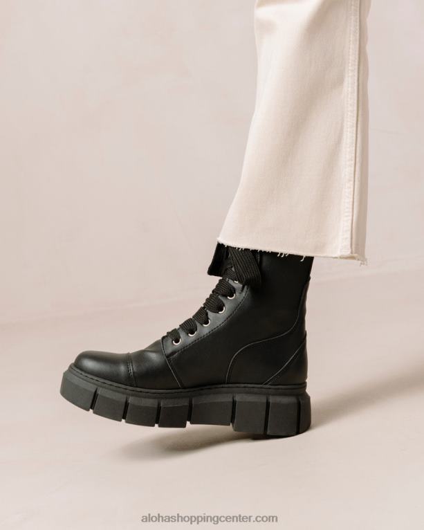 can can - črni veganski usnjeni škornji ženske Alohas 0D4R8282