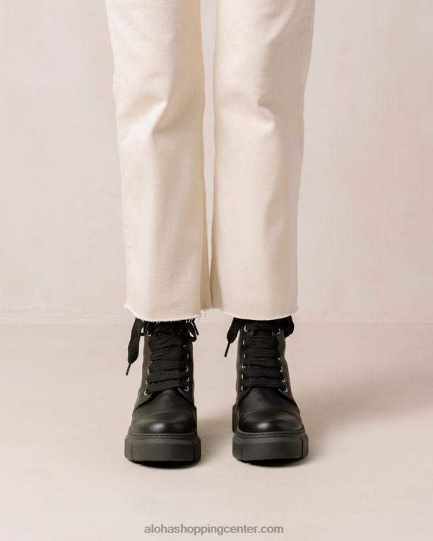 can can - črni veganski usnjeni škornji ženske Alohas 0D4R8282