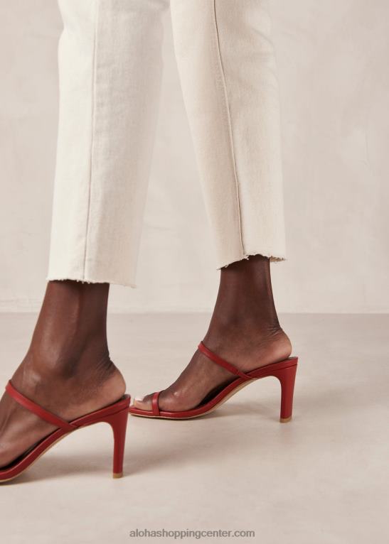cannes - rdeči usnjeni sandali ženske Alohas 0D4R8159