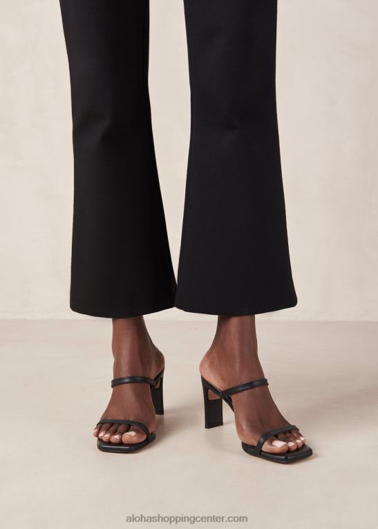 cannes - črni usnjeni sandali ženske Alohas 0D4R8161