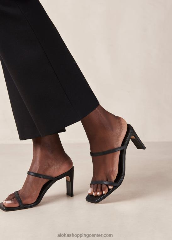 cannes - črni usnjeni sandali ženske Alohas 0D4R8161