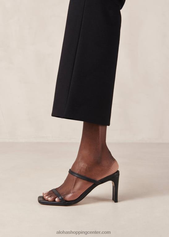 cannes - črni usnjeni sandali ženske Alohas 0D4R8161