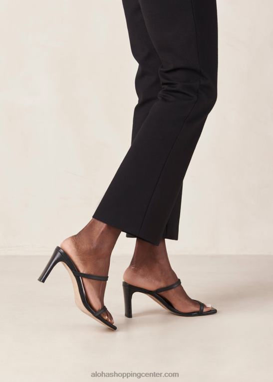 cannes - črni usnjeni sandali ženske Alohas 0D4R8161