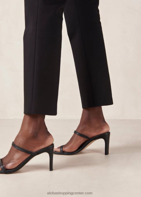 cannes - črni usnjeni sandali ženske Alohas 0D4R8161