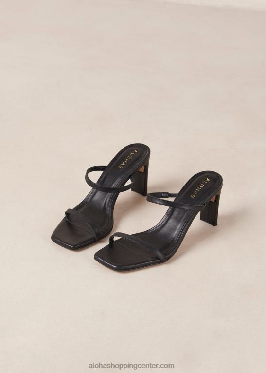 cannes - črni usnjeni sandali ženske Alohas 0D4R8161