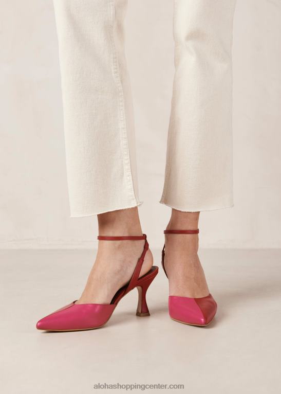 cinderella - rdeče in roza usnjene copate ženske Alohas 0D4R880