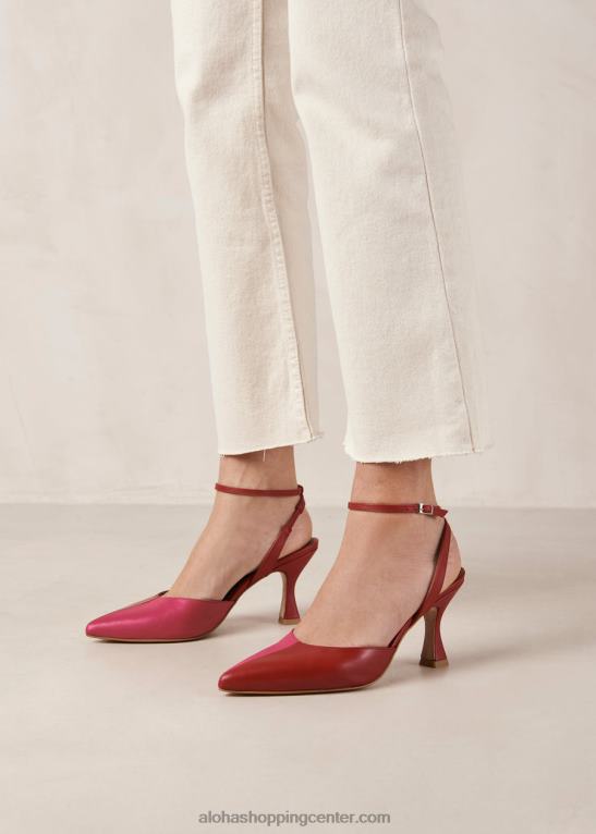 cinderella - rdeče in roza usnjene copate ženske Alohas 0D4R880