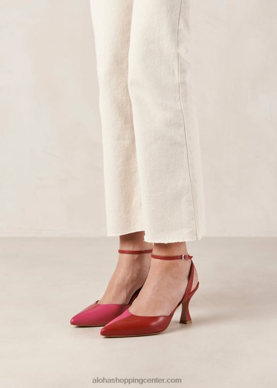 cinderella - rdeče in roza usnjene copate ženske Alohas 0D4R880