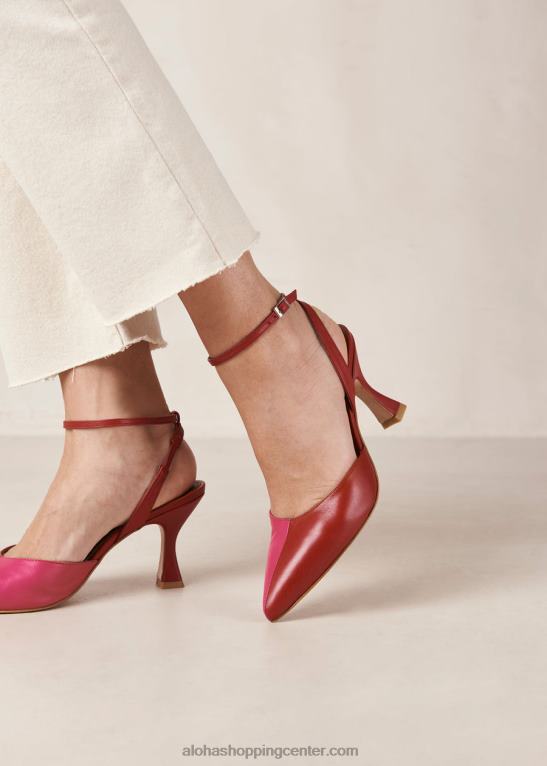 cinderella - rdeče in roza usnjene copate ženske Alohas 0D4R880