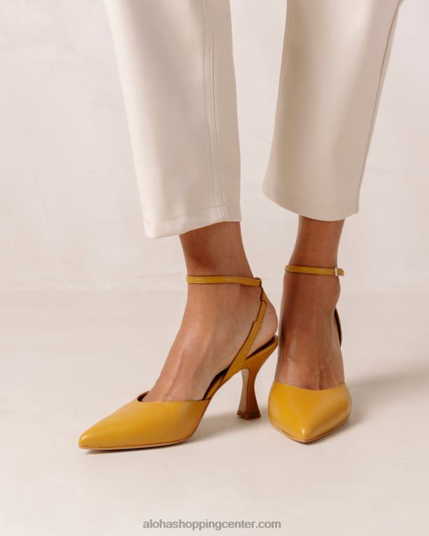 cinderella - rumene usnjene copate ženske Alohas 0D4R886