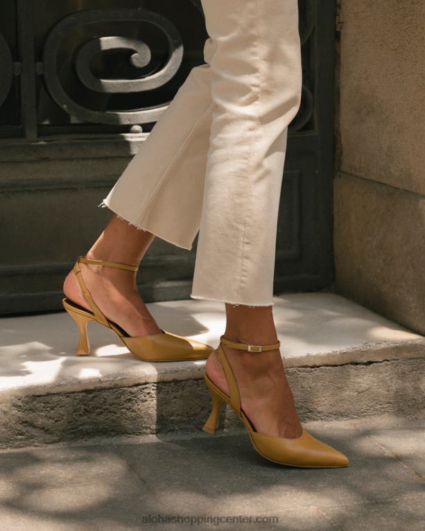 cinderella - rumene usnjene copate ženske Alohas 0D4R886