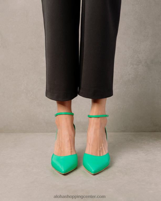 cinderella - svetlo zelene usnjene črpalke ženske Alohas 0D4R887